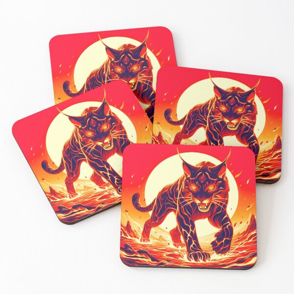 Item preview, Lava Fire Lynx Against a Sun, Ai Generated Art  designed and sold by ACC .