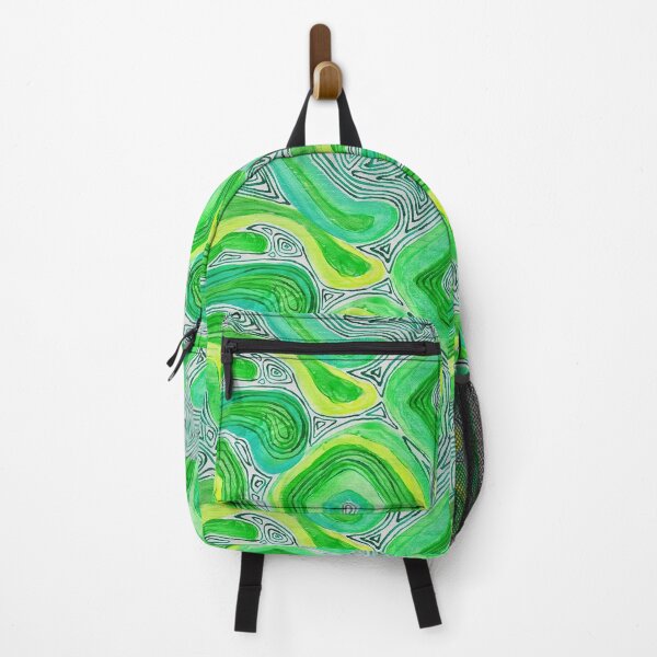 Item preview, green, color spots, painterly, lemon, waves, abstract, festival, art designed and sold by JoannaLasGalery.