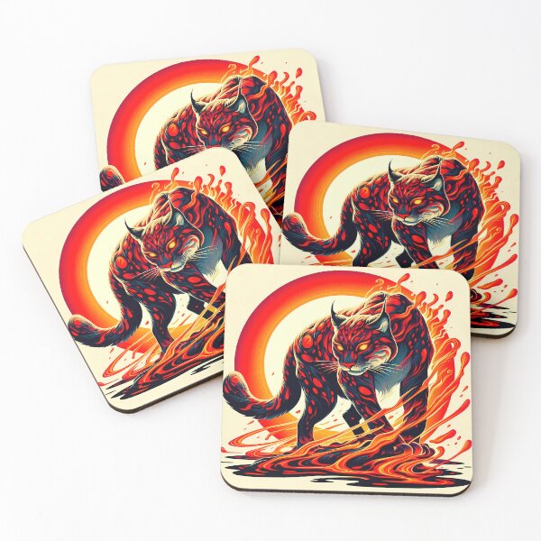 Item preview, Lava Fire Lynx Against a Sun, Ai Generated Art  designed and sold by ACC .