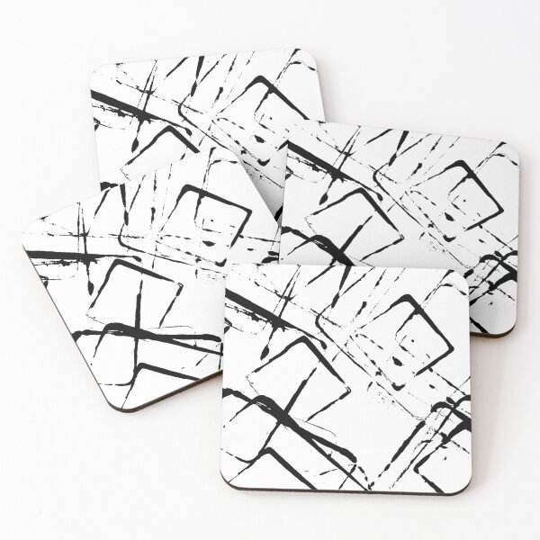 Item preview, Square Outline Right Angle Print Making Hand Painted Pattern Texture #4 designed and sold by BadgerCastle.