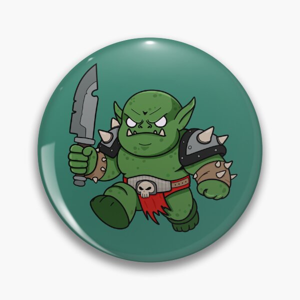 Item preview, Cute Green Ork Running with Knife designed and sold by MoasisArt.