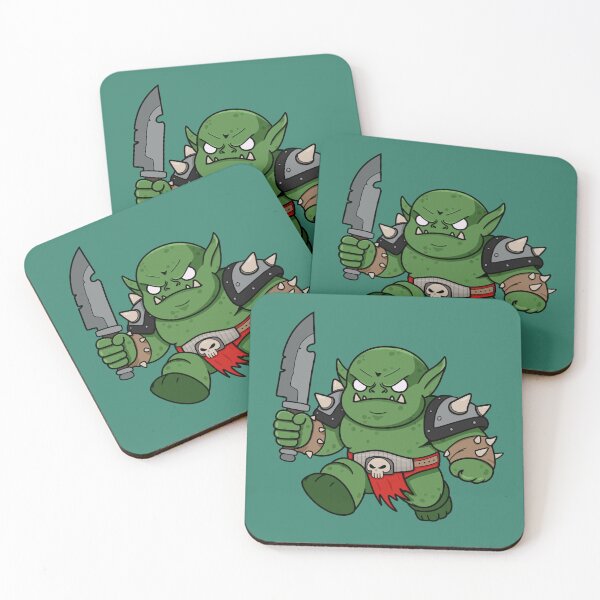 Item preview, Cute Green Ork Running with Knife designed and sold by MoasisArt.