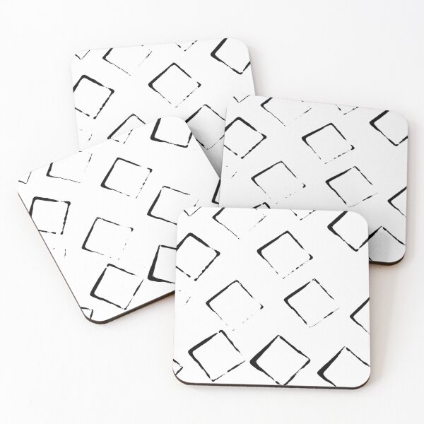 Item preview, Square Outline Right Angle Print Making Hand Painted Pattern Texture #5 designed and sold by BadgerCastle.