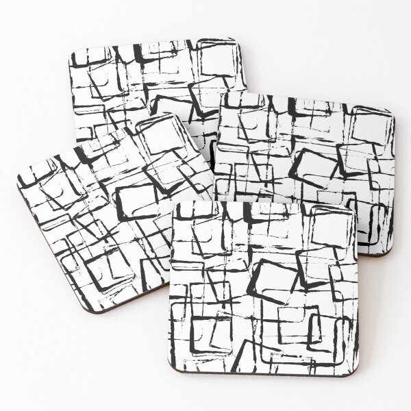 Item preview, Square Outline Right Angle Print Making Hand Painted Pattern Texture #6 designed and sold by BadgerCastle.