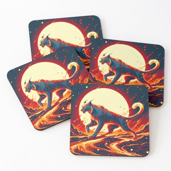 Item preview, Lava Fire Lynx Against a Sun, Ai Generated Art  designed and sold by ACC .