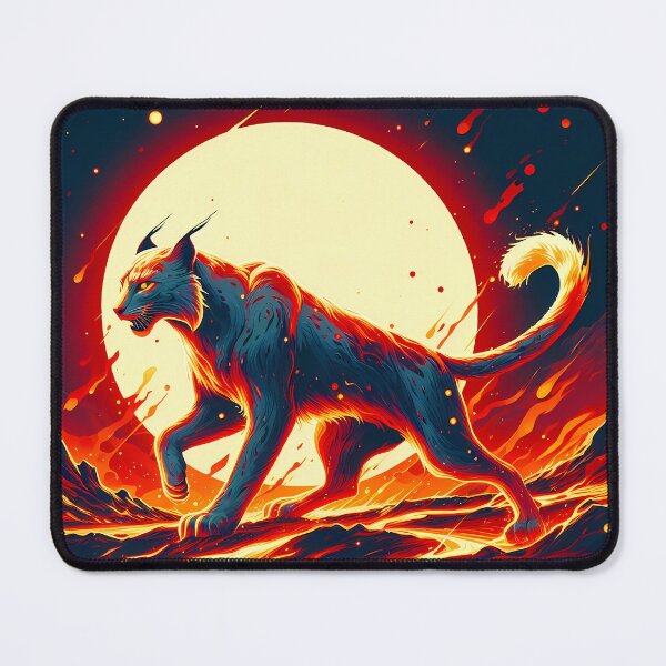 Item preview, Lava Fire Lynx Against a Sun, Ai Generated Art designed and sold by ACC .
