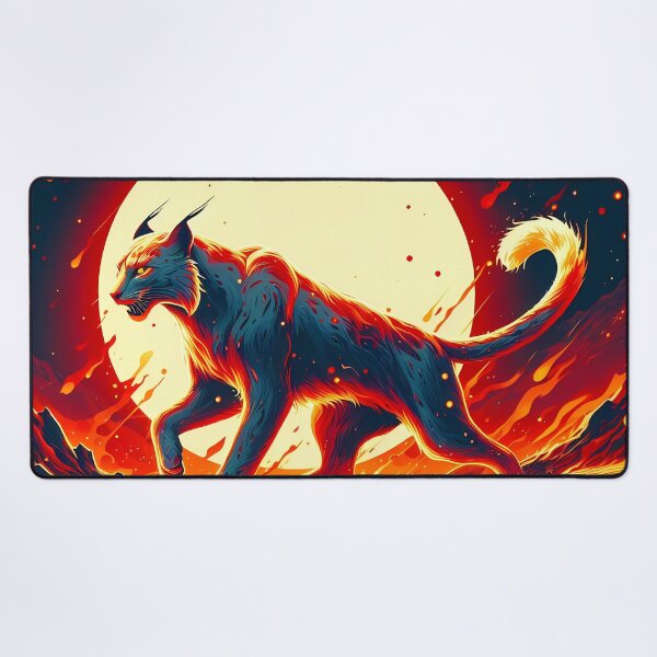 Item preview, Lava Fire Lynx Against a Sun, Ai Generated Art designed and sold by ACC .