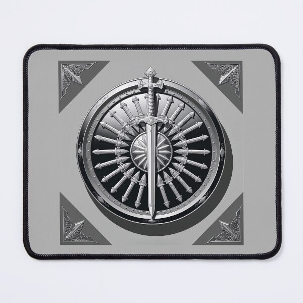 Item preview, Noble Silver Shield Emblem with Swords designed and sold by Prachodayat Artworks.