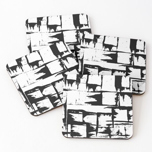 Item preview, Square Outline Right Angle Print Making Hand Painted Pattern Texture #7 designed and sold by BadgerCastle.