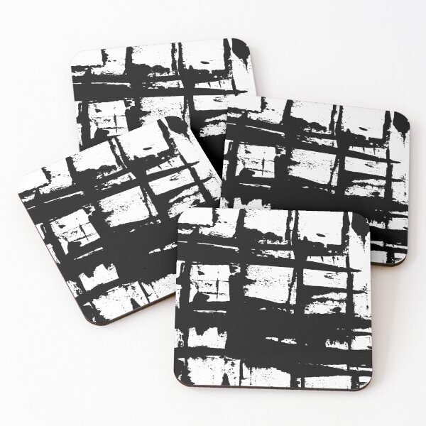 Item preview, Square Outline Right Angle Print Making Hand Painted Pattern Texture #8 designed and sold by BadgerCastle.