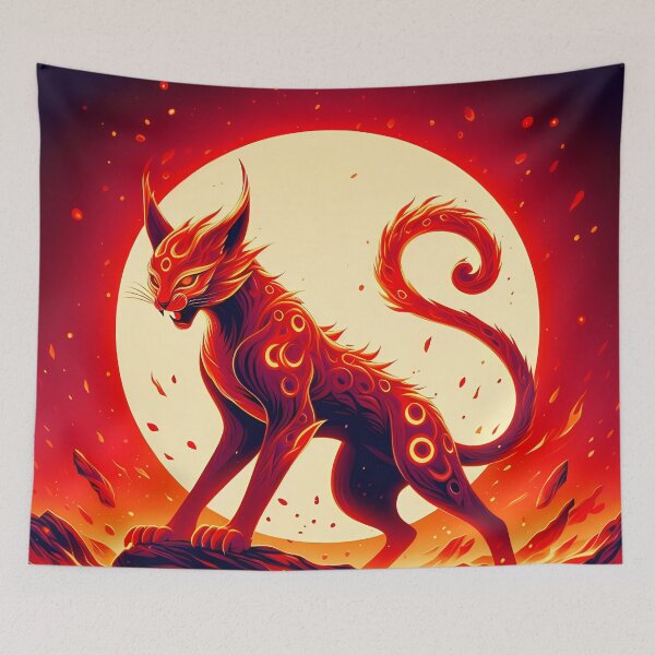 Item preview, Lava Fire Lynx Against a Sun, Ai Generated Art  designed and sold by ACC .