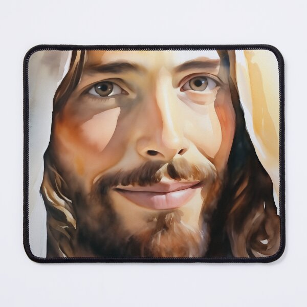 Item preview, Jesus Christ Smiling Portrait Watercolors designed and sold by AdamesArtStudio.