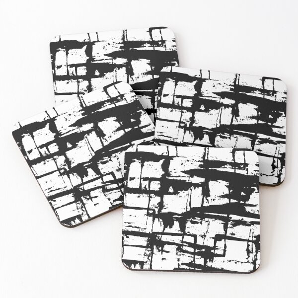 Item preview, Square Outline Right Angle Print Making Hand Painted Pattern Texture #9 designed and sold by BadgerCastle.