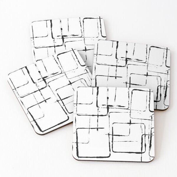 Item preview, Square Outline Right Angle Print Making Hand Painted Pattern Texture #10 designed and sold by BadgerCastle.