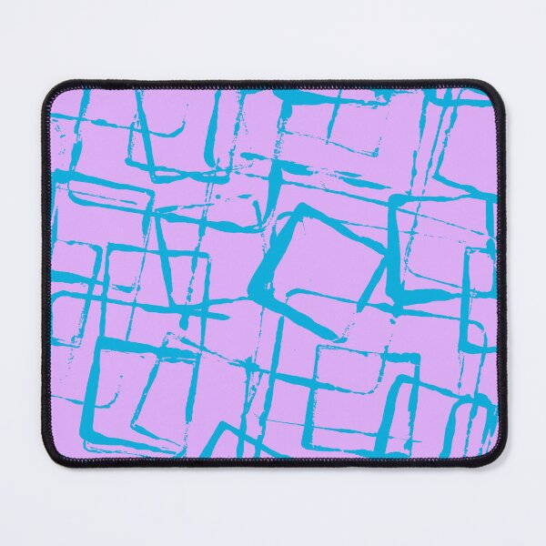 Item preview, Pink and Teal Square Outline Right Angle Print Making Hand Painted Pattern Texture designed and sold by BadgerCastle.
