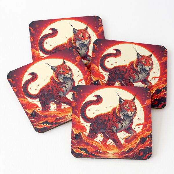 Item preview, Lava Fire Lynx Against a Sun, Ai Generated Art  designed and sold by ACC .