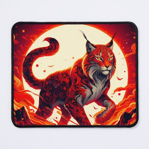 Item preview, Lava Fire Lynx Against a Sun, Ai Generated Art designed and sold by ACC .