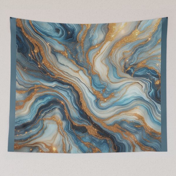 Item preview, Blue and Gold Marble Pattern  designed and sold by Paragon-Art.