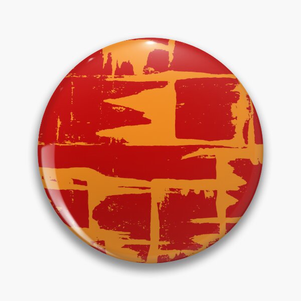 Item preview, Red and Orange Square Outline Right Angle Print Making Hand Painted Pattern Texture designed and sold by BadgerCastle.