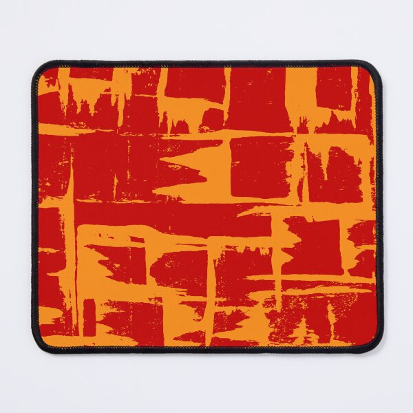 Item preview, Red and Orange Square Outline Right Angle Print Making Hand Painted Pattern Texture designed and sold by BadgerCastle.