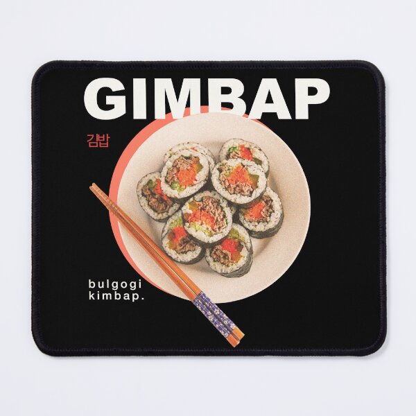 Item preview, Gimbap 김밥 korean dish (black bg) designed and sold by nelkrshop.