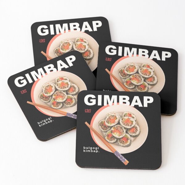 Item preview, Gimbap 김밥 korean dish (black bg) designed and sold by nelkrshop.