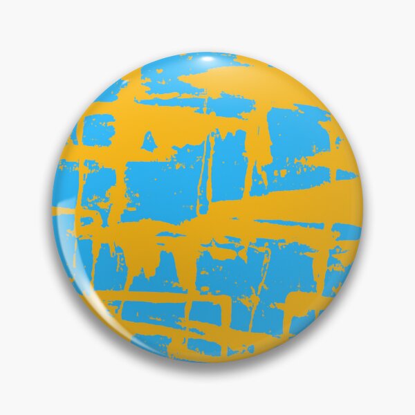 Item preview, Blue and Yellow Square Outline Right Angle Print Making Hand Painted Pattern Texture designed and sold by BadgerCastle.