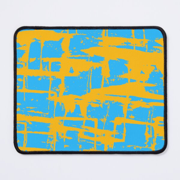 Item preview, Blue and Yellow Square Outline Right Angle Print Making Hand Painted Pattern Texture designed and sold by BadgerCastle.