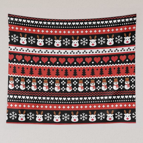 Item preview, Fair Isle Christmas jumper - Merry Christmas - red stripes designed and sold by adenaJ.