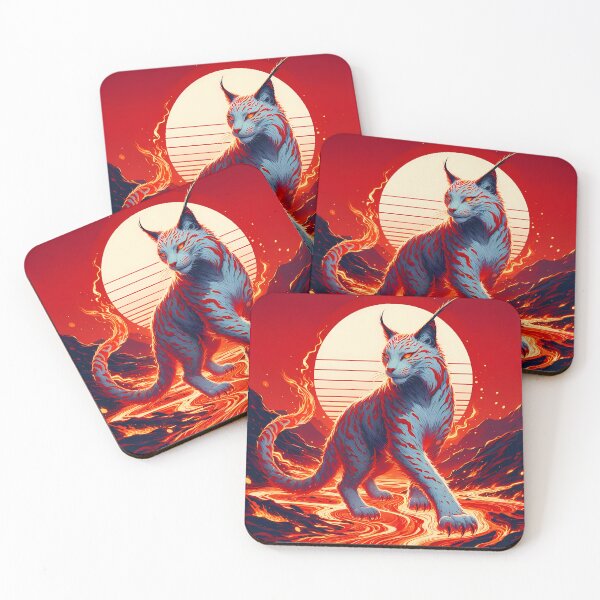 Item preview, Lava Fire Lynx Against a Sun, Ai Generated Art  designed and sold by ACC .