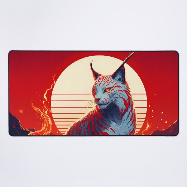 Item preview, Lava Fire Lynx Against a Sun, Ai Generated Art designed and sold by ACC .