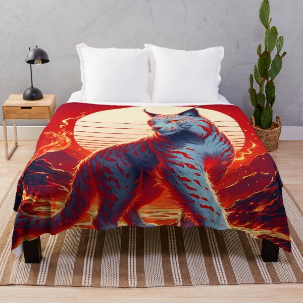 Item preview, Lava Fire Lynx Against a Sun, Ai Generated Art designed and sold by ACC .