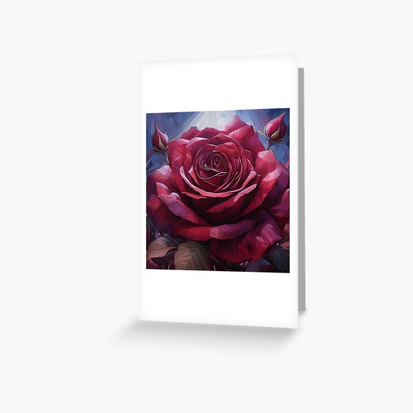 rose rouge bordeaux géante Carte de vœux