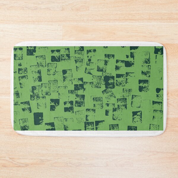 Item preview, Earth Green Square Outline Right Angle Print Making Hand Painted Pattern Texture designed and sold by BadgerCastle.