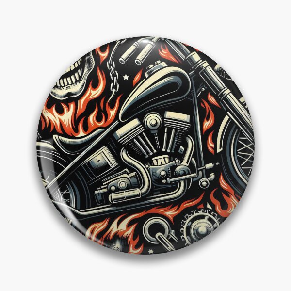 Item preview, Skulls and Motorcycles Flames designed and sold by JavisSRDesign.
