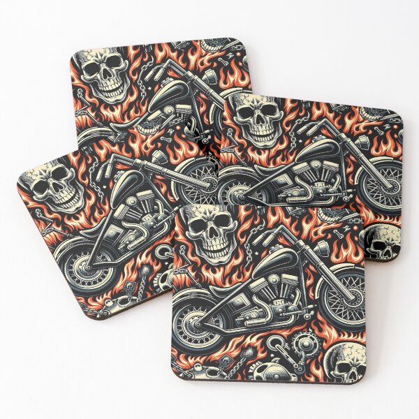 Item preview, Skulls and Motorcycles Flames designed and sold by JavisSRDesign.