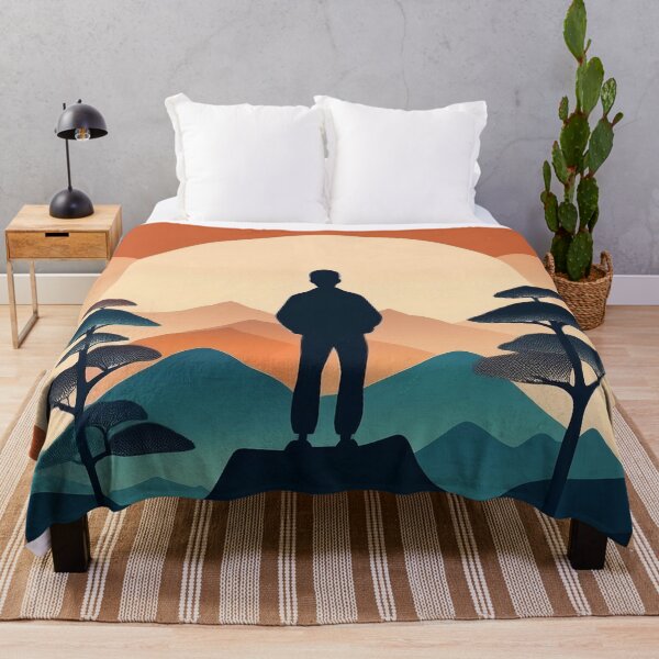Item preview, Silueta de montaña al atardecer: arte paisajístico minimalista designed and sold by RaiyaTees.