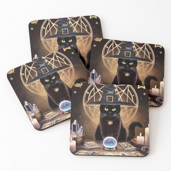 Item preview, Witchy Black Cat Tarot Crystal Ball Art designed and sold by ZetaDream.