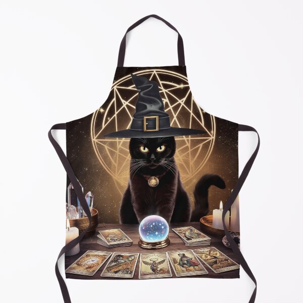 Item preview, Witchy Black Cat Tarot Crystal Ball Art designed and sold by ZetaDream.