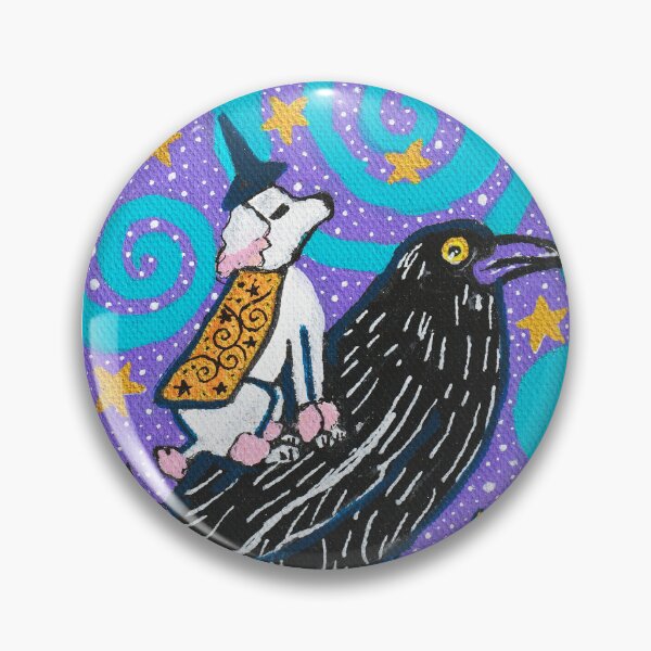 Item preview, Halloween Witchy Poodle with Crow Friend and Pumpkin with Moon designed and sold by Magicpoodleland.