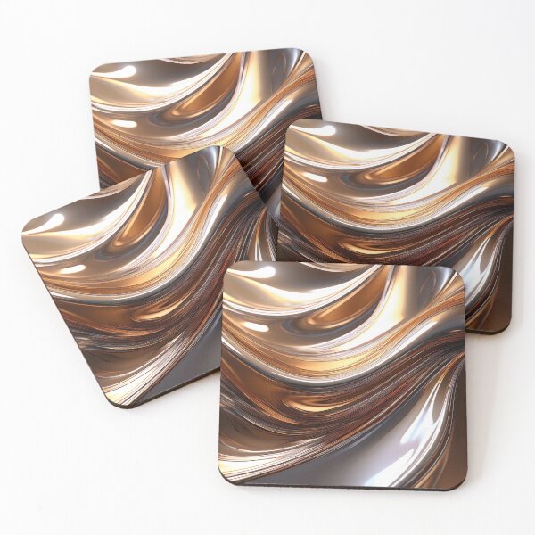 Item preview, Abstract Liquid Metal Waves – Metallic Art designed and sold by RaiyaTees.