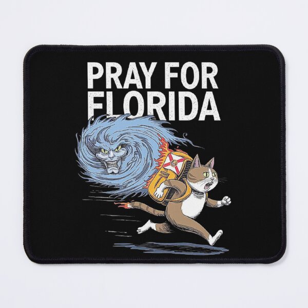 Item preview, Terrified Cat Fleeing Hurricane Milton with Luggage: Pray for Florida , For Men and Women designed and sold by love3617.