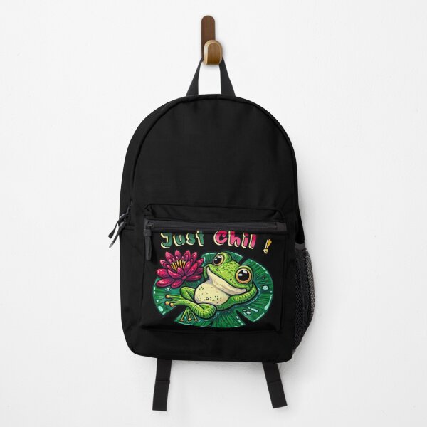 Item preview, Relaxing Frog on Lily Pad Cartoon Art designed and sold by EchonStudio.