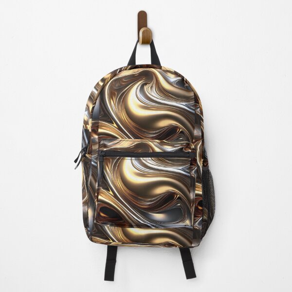 Item preview, Abstract Metallic Flow – Liquid Gold and Silver Art designed and sold by RaiyaTees.