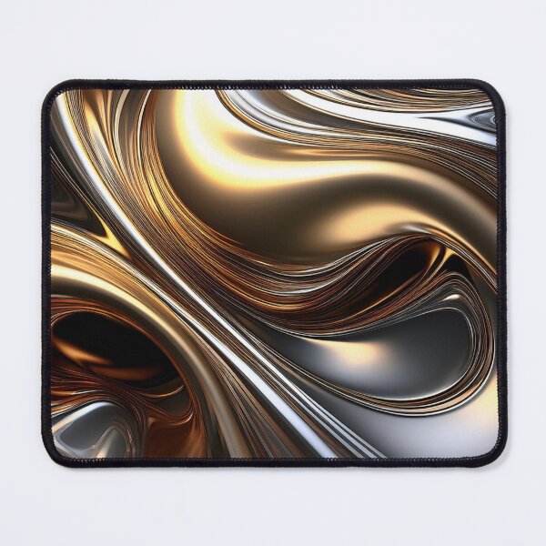 Item preview, Abstract Metallic Flow – Liquid Gold and Silver Art designed and sold by RaiyaTees.