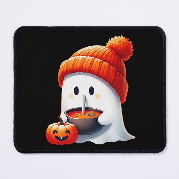 Item preview, Cozy Halloween Ghost with Soup,Soup-Loving Halloween Fun designed and sold by BornBorn.