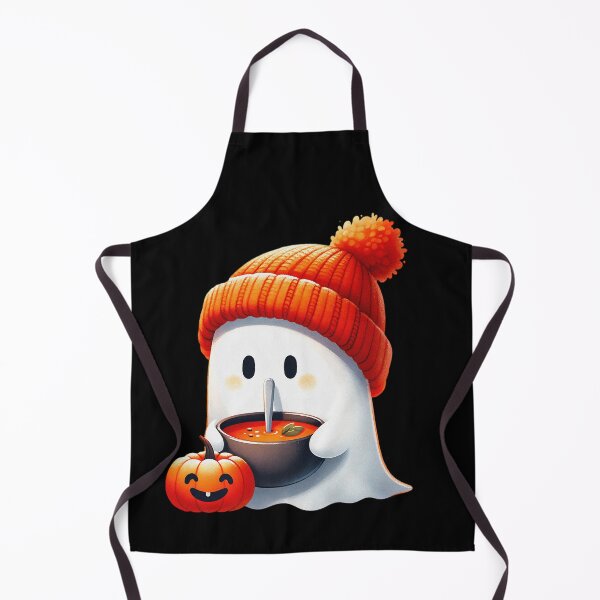 Item preview, Cozy Halloween Ghost with Soup,Soup-Loving Halloween Fun designed and sold by BornBorn.