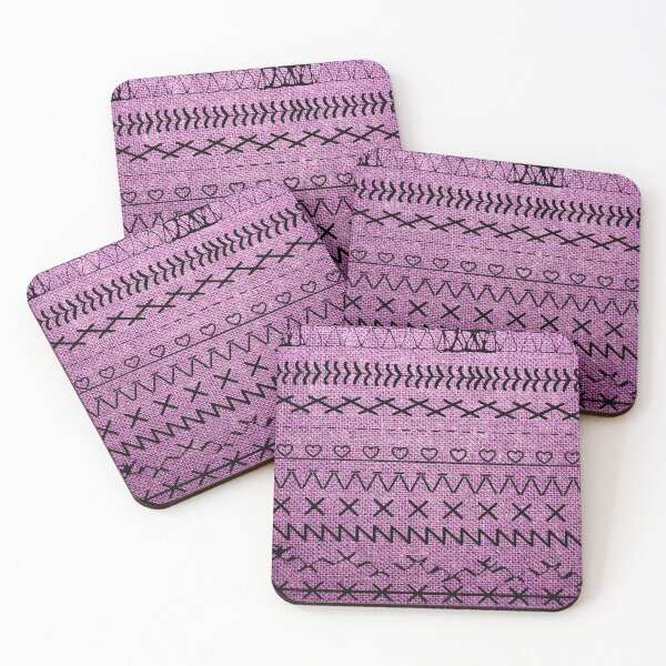 Item preview, Sewing Stitch Patterns on Textured Fabric Effect Background  designed and sold by Nancyanna.