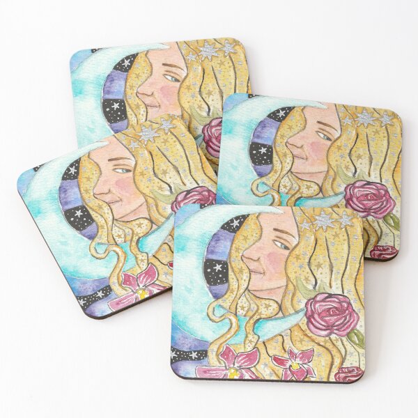 Item preview, Cosmic Rose Moon Angel Goddess designed and sold by Magicpoodleland.