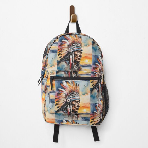 Item preview, Native indigenous proud indian wearing headdress watercolor, American Indian Heritage Month designed and sold by KolorellaS.